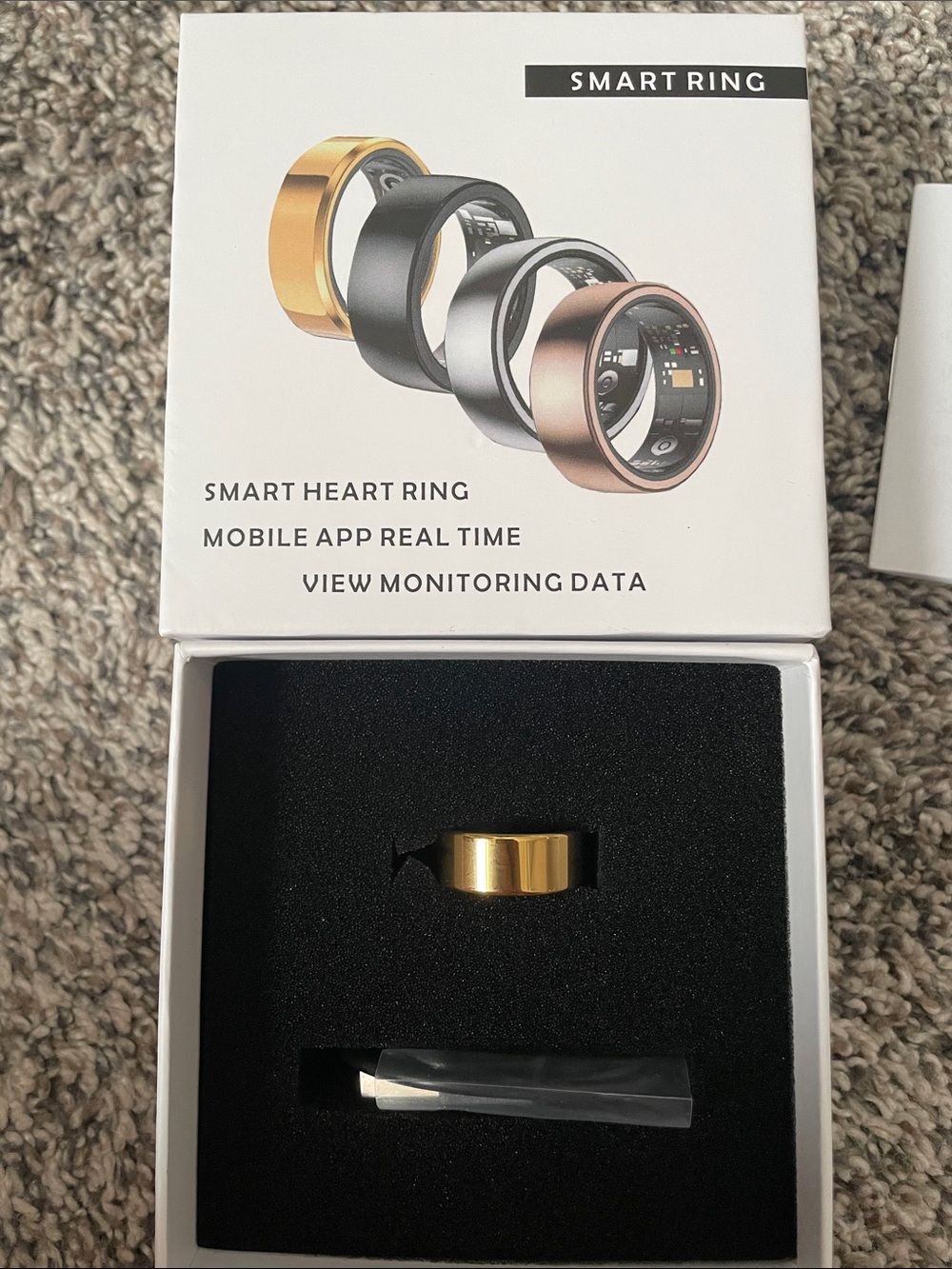 LuckRing Smart Health Ring Gold 6 NWT